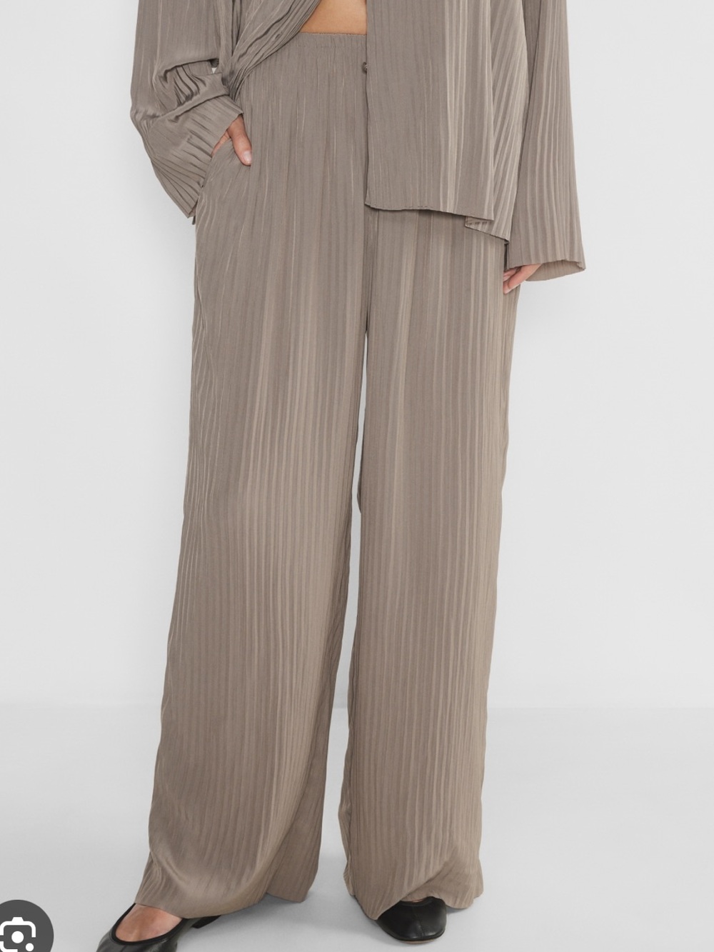 Aritzia Babaton wide leg pleated pant size XS